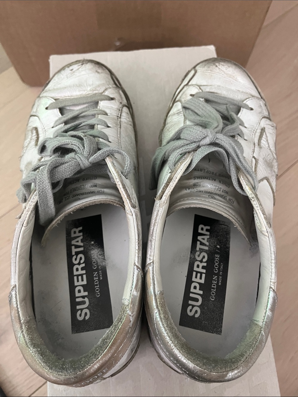 Golden Goose White/Silver Sneskers - Picture 4 of 5